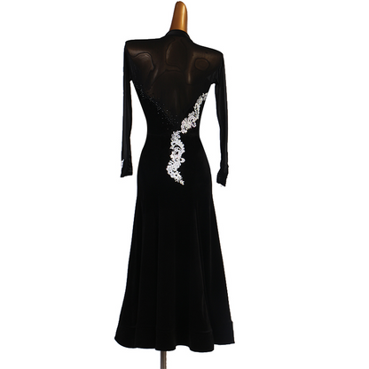 Customisable-Women's Long Sleeve Modern Dance Performance Dress Ballroom Dance Dress
