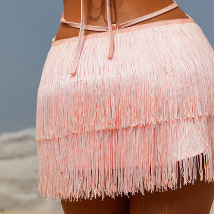 Z Women's Polyester Tassel Dance Dress Dance Wear Training Performance Dress