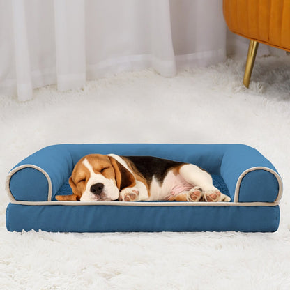 Sofa Dog Bed - Faux Fur & Velvet