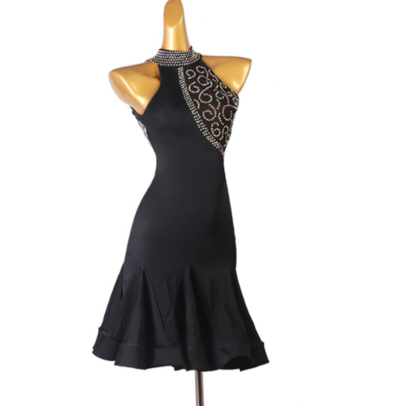 Customisable-Women's Rhinestone Rumba Latin Dance Dresses Performance Dresses