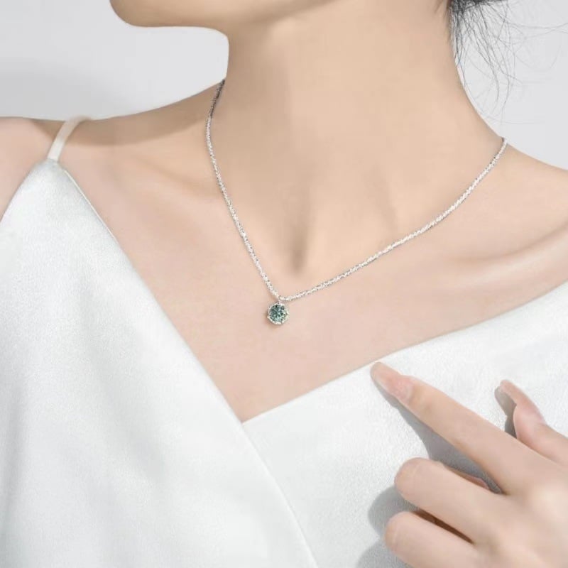 Six Claw Prong Solitaire Diamond Necklace