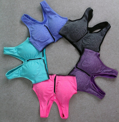 zipper wire free bra